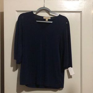 Michael Kors blouse, navy blue, size m, like new, dressy.